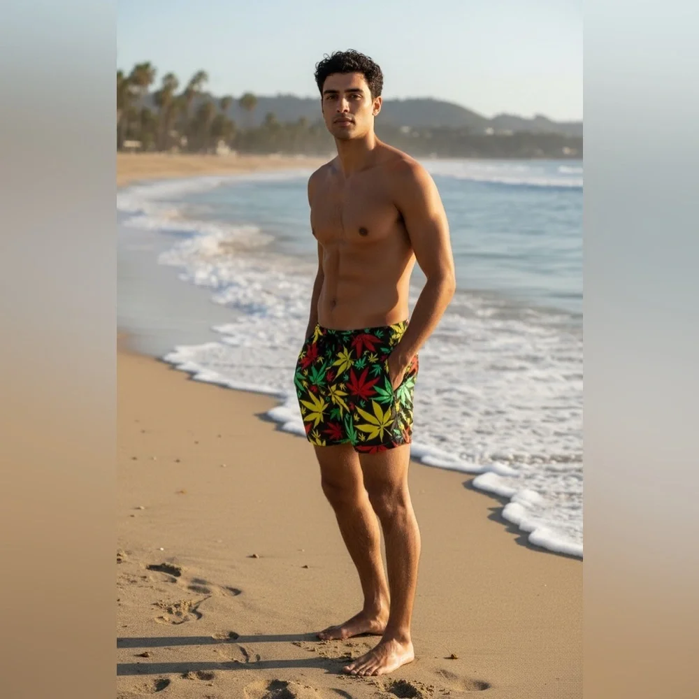 Unbranded Men’s Swimwear bottom BLACK RED YELLOW GREEN New Size XXL